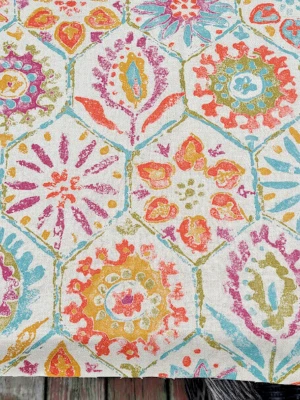 Tela P Kaufmann Summer Breeze tela exterior verde naranja verde azulado 52x44 Foto 1 de 4