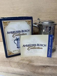 Anheuser Busch Collection 2003 Pewter Bud Light Logo Stein CS605 #1104 - Picture 1 of 13