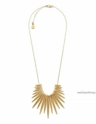 New Michael Kors Goldtone Tribal Statement Pendant Necklace MKJ4507710 $250 - Image 1 of 3