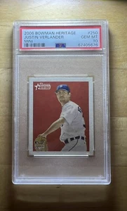 Justin Verlander Rookie Card 2006 Bowman Heritage Mini #250 PSA 10 Low Pop 17 - Picture 1 of 3