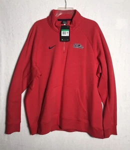 Nike NCAA Ole Miss Rebels Hoodie Hooded Pullover Red Men’s Size XL NWT Sewn - Picture 1 of 6