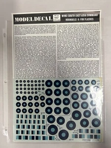 NEW Vtg Model Decal No. 117 S.E. Asia Roundels Flashes Airplane 1/72 Scale (GI3) - Picture 1 of 3