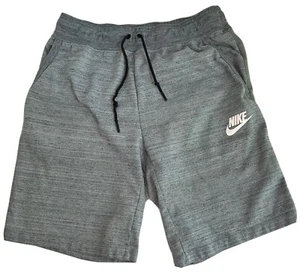 Nike Drawstring Knit Shorts Elastic Waist Mesh Pockets Gray M Medium Men - Picture 1 of 14