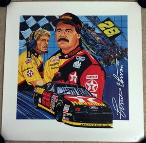 ROBERT YATES Signed Autographed 25x25 Sam Bass Lithograph, Irvan, Poster, JSA - Picture 1 of 6