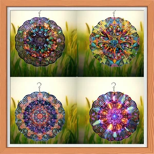Kaleidoscope Look  8/10/12" Wind Spinner (4 Designs) - Picture 1 of 5