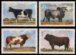 Zambia 1987 - Mi-N.o 429-432 ** - Estampillada sin montar o nunca montada - Bovino/Ganado - Imagen 1 de 1