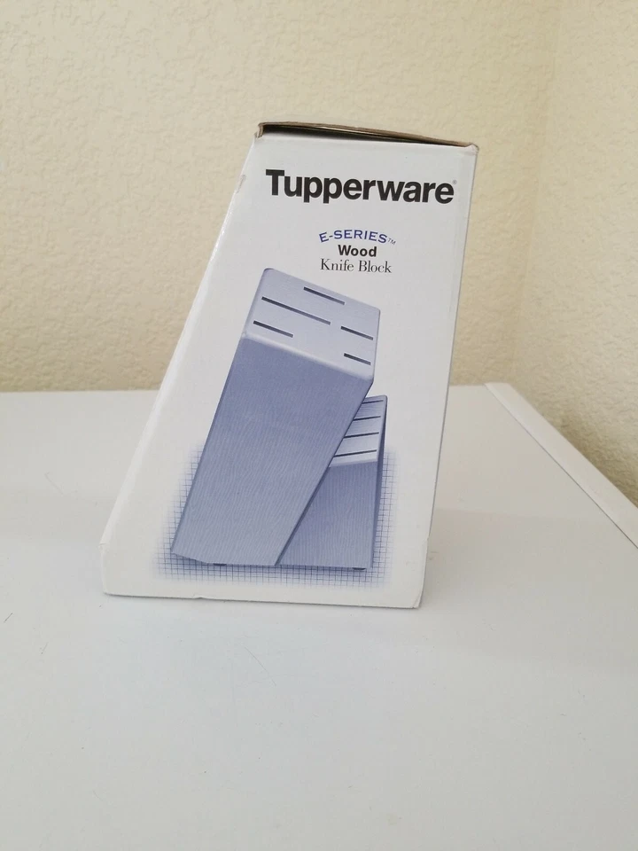 Wooden Knife Block Tupperware E-Series Solid Wood In Box - Image 1 of 4
