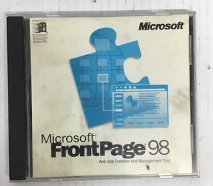 READ Microsoft Front Page 98 For Windows Disc, Case, Manual, & CD Key On Back - Picture 1 of 3