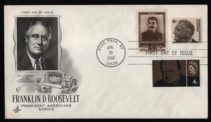 #1284 6c Roosevelt-WW II Leaders Combo, Art Craft FDC **ANY 5=FREE SHIPPING** - Picture 1 of 1