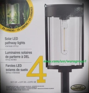 25 LUMEN GTX SOLAR LED PATHWAY LIGHT 4 PACK NATURALLY SOLAR - Picture 1 of 4