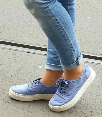 Natural World Schuhe 6112E 690 celest enz Blau Bio-Baumwolle Damen Sneaker Vegan
