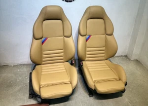 BMW E36 M3 Vader Seat Covers 1994-1999 - Synthetic Leather Replacement In Beige - Picture 1 of 5