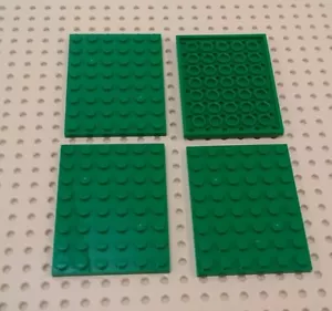 *NEW* Lego Green 6x8 Stud Rectangle Baseplates Platforms Spares - 4 pieces - Bild 1 von 2