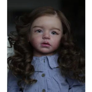 Bambola bambina 28" rifinita artistica enorme rinata capelli radicati a mano bella bambina - Foto 1 di 3
