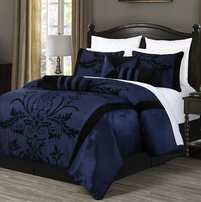 Chezmoi Collection Nobility 7-Piece Floral Comforter Set - Faux Silk Comforte... - Image 1 of 4