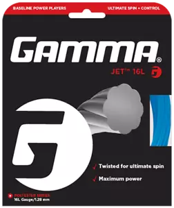 Gamma Jet 17 Tennis Racquet Racket Strings (Blue) - Twisted for Maximum Spin - Picture 1 of 2