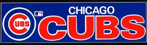 CHICAGO CUBS Blue Background BUMPER STICKER 10-3/4" - Picture 1 of 1