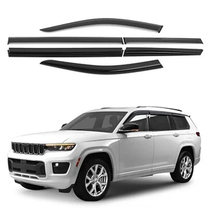 Sun Rain Visors Wind Rain Guards for 2021-2025 Jeep Grand Cherokee L - Picture 1 of 8