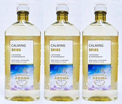 3 Bath & Body Works Aroma LAVANDA MENTA Calmante Cielos Espuma Jabón Corporal 10 OZ Foto 1 de 2