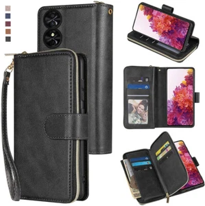 For TCL 50 SE Wallet Case 9Card Zipper Slots Kickstand Flip Leather Phone Case - Picture 1 of 42