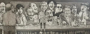 Charles BRAGG Orig. Etching Pencil Signed/Numbered HAPPY HOUR 262/300 FRAMED - Picture 1 of 12