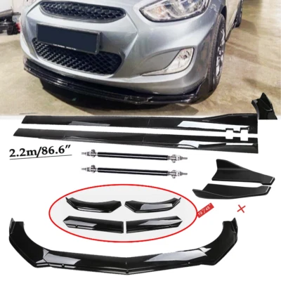 Front Bumper Lip Spoiler Chin Splitter For Hyundai Accent Sedan Gloss Black Body - Image 1 of 4