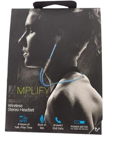 Auriculares estéreo inalámbricos Amplify By Aduro SBN40 totalmente nuevos en caja AZUL - Imagen 1 de 6