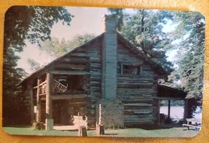 Pioneer Log Cabin On Stone Lake Cassopolis Michigan Postcard Posted 1961 - Picture 1 of 6