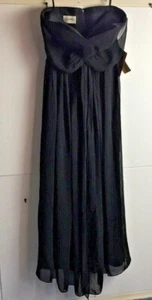 VESTIDO FORMAL NEGRO LIGERO EN CAJA TALLA 8 LARGO SIN TIRANTES - Imagen 1 de 10