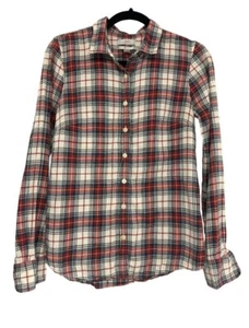 J.Crew Damen Kragen Knopfleiste Langarm kariert mehrfarbig Hemd Größe 4 - Bild 1 von 4