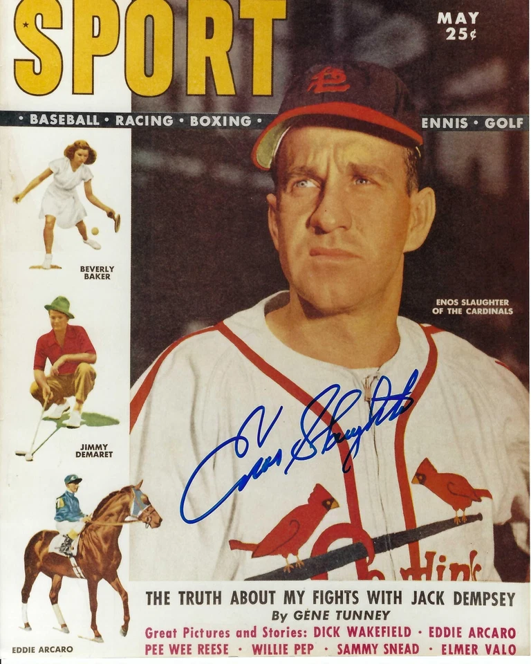 FOTO FIRMADA 8x10 SAN LOUIS CARDENALES ENOS MATANZA FOTO 2 Foto 1 de 1