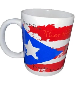 Taza de café Puerto Rico diseño bandera rojo blanco azul - Imagen 1 de 3