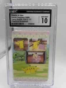 Fancy Graffiti Pikachu & Ditto #21 CGC 10 Bandai Sealddass 1998 - Bild 1 von 1
