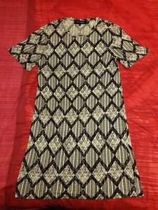 Womens the fifth tshirt dress black white grey size S abstract stretchy flow 210 - Picture 1 of 12