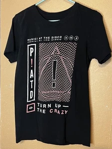 Panic At The Disco T Shirt Mens Size M Medium Black Turn Up The Crazy - Picture 1 of 2