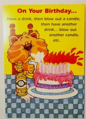 1 Tarjeta/Sobre de Felicitación de Cumpleaños Juego de Beber Humoroso Velas para Adultos Frat Shot Foto 1 de 3