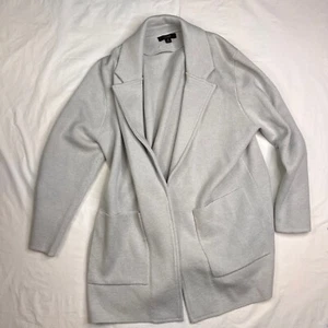 Cárdigan Suéter Blazer J Crew Gris Lana Merino Mezcla Algodón Abierto Talla M A050624 - Imagen 1 de 6