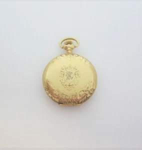 RELOJ DE BOLSILLO ANTIGUO PARA DAMAS 1933 WALTHAM 14K CAZADOR MODELO 1898 17 JOYAS RUBÍ - Imagen 1 de 12