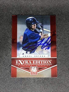 Angel Ortega Milwaukee Brewers 2012 Elite Extra Edition Signed Auto Card #93 COA - Picture 1 of 3