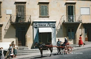 1958 FIESOLE, ITALY "Farmacia Perna" FULL COLOR KODACROME Photo Slide VG - Picture 1 of 4