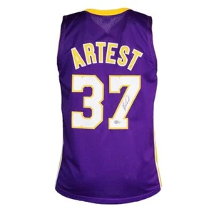 Ron Artest Signed Los Angeles Purple Basketball Jersey (Beckett) - Picture 1 of 3