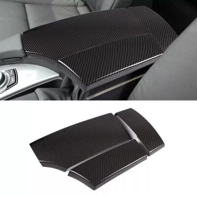 ABS Carbon Style Console Armrest Storage Box Cover For BMW 5 Series E60 2004-10 - Image 1 of 4