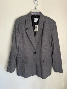 Coldwater Creek Seide anthrazit gefüttert Jacke Blazer Damen 14 Neu mit Etikett - Bild 1 von 11