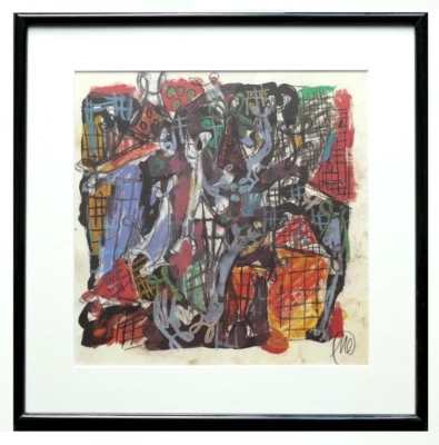 Markus LÜPERTZ "ORPHEUS " Farbdruck Graphik, signiert, im Rahmen & Passepartout - Bild 1 von 2