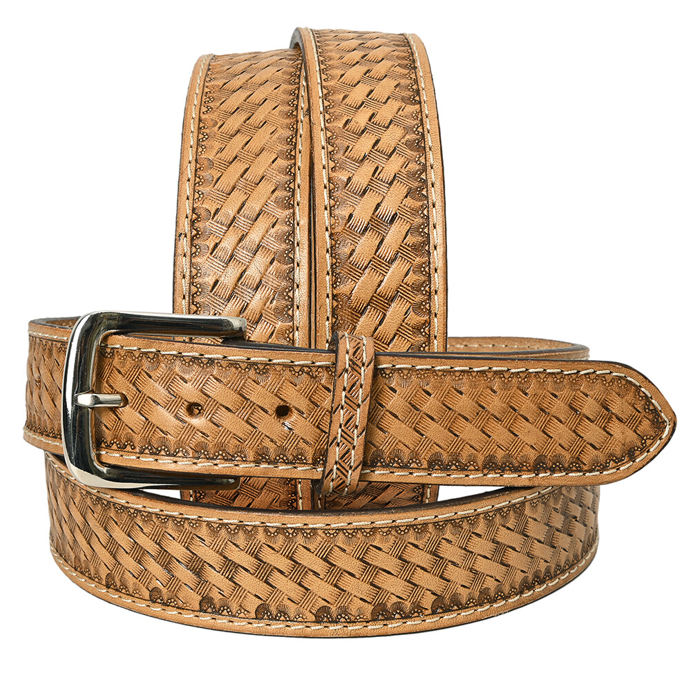Cinturón Emporio Armani Reversible - Marrón, Cuero Con Estampa De Tejido Hombre