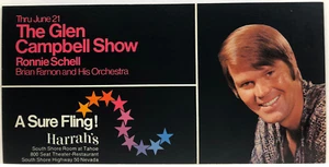 The Glen Campbell Show, Ronnie Schell at Harrah's Lake Tahoe Postcard Jun 1972 - Picture 1 of 2