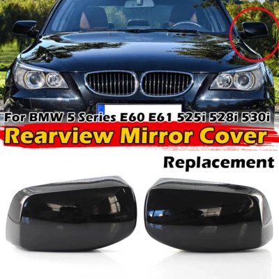 Tapas de cubierta de espejo negro brillante para BMW Serie 5 E60 E61 525i 528i 530i 2003-2007 Foto 1 de 4