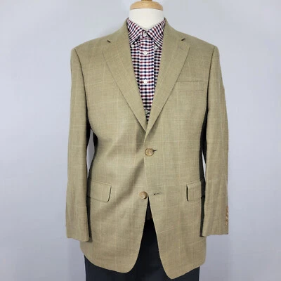 Abrigo Blazer Deportivo Para Hombre Lauren Ralph Lauren Dos Botones Beige Seda Lino Lana 40S Foto 1 de 4