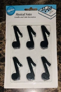 Notas musicales Wilton vintage velas de cumpleaños tapa de pastel conjunto de 6 nuevas selladas 1992 - Imagen 1 de 1