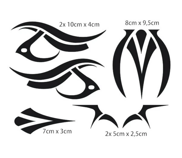 mobo-racing RC-Aufkleber Decal Sticker Bogen 1:10 Tribal 1 geplottet freistehend - Bild 1 von 1